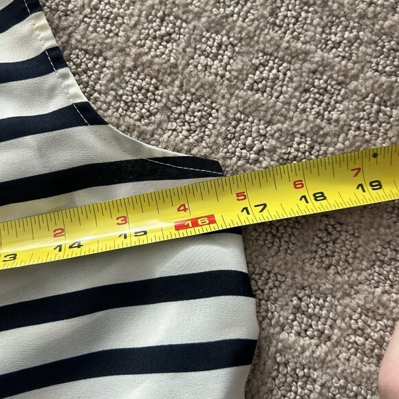 J. Crew Womens 0 Black And White Striped Sleeveless Button Up Blouse Tank Top - Picture 3 of 7